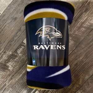 NFL Baltimore Ravens Fleece Throw- Purple, Black, Gold, White 50x60